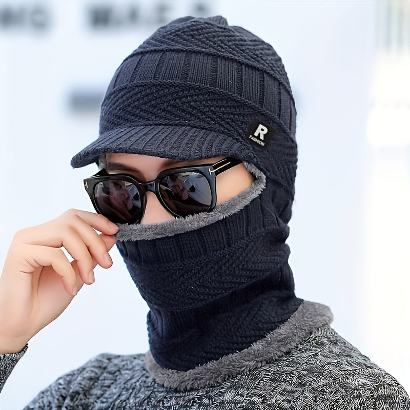 Men’s Winter Beanie Hat with Neck Warme