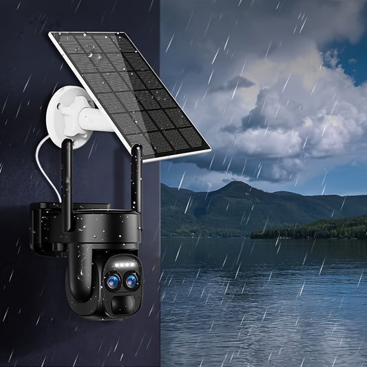 10x Zoom 360° Solar-Powered WiFi Security Camera – 2K FHD