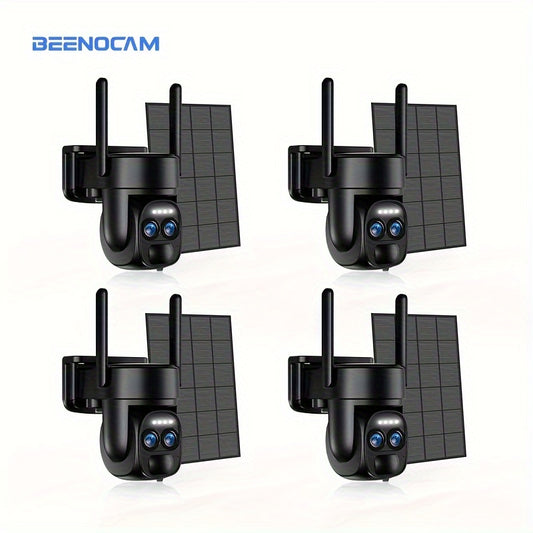 4PCS 2K High-Definition Security Camera System with Solar Panels