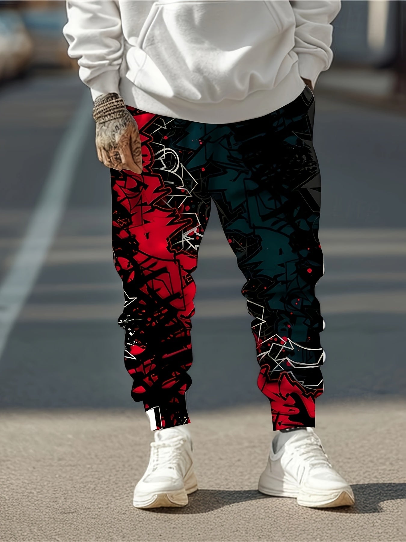 Lifestyle Flex Men's Stylish 3D Graffiti Print Joggers