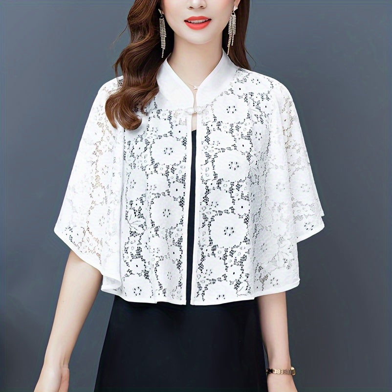 Breathable Elegant Floral Lace Shawl Wrap for Women