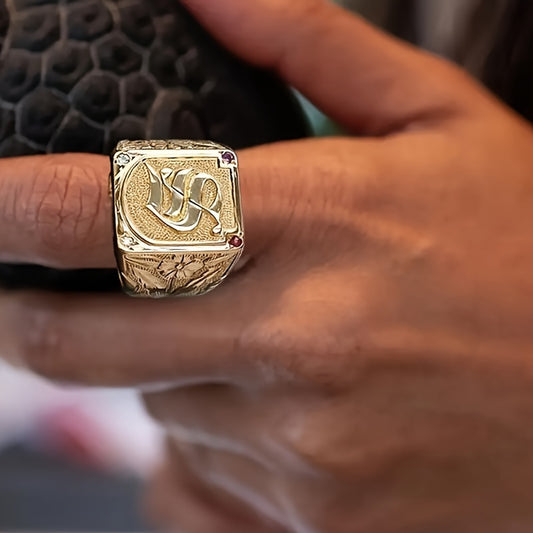 4-Piece Luxury Men’s Fashion Ring Set – Gold-Plated, Elegant & Statement-Making