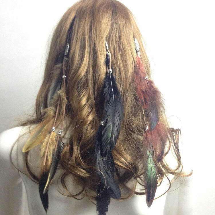 Indian Chicken Feather Hair Clip BB Clip Feather Jewelry Ethnic Style