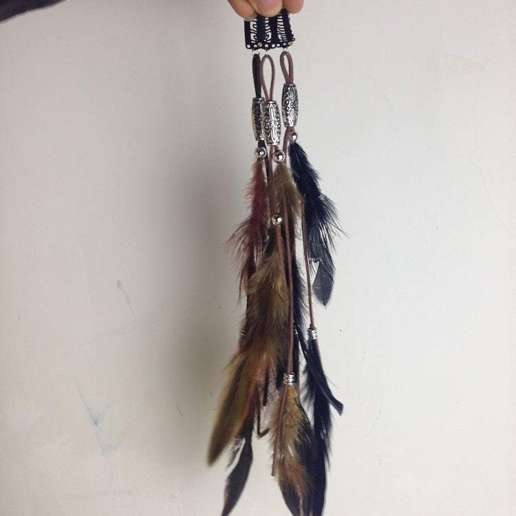 Indian Chicken Feather Hair Clip BB Clip Feather Jewelry Ethnic Style