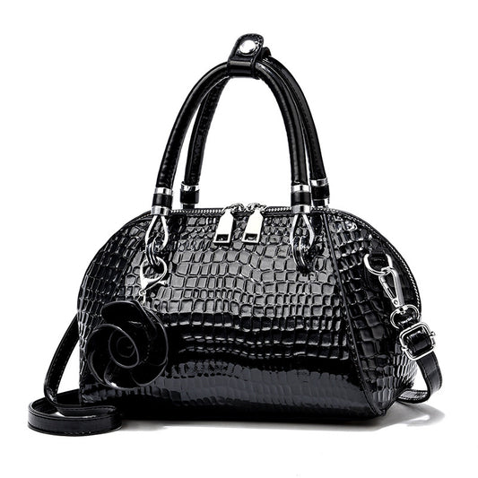 Crocodile pattern shell bag women