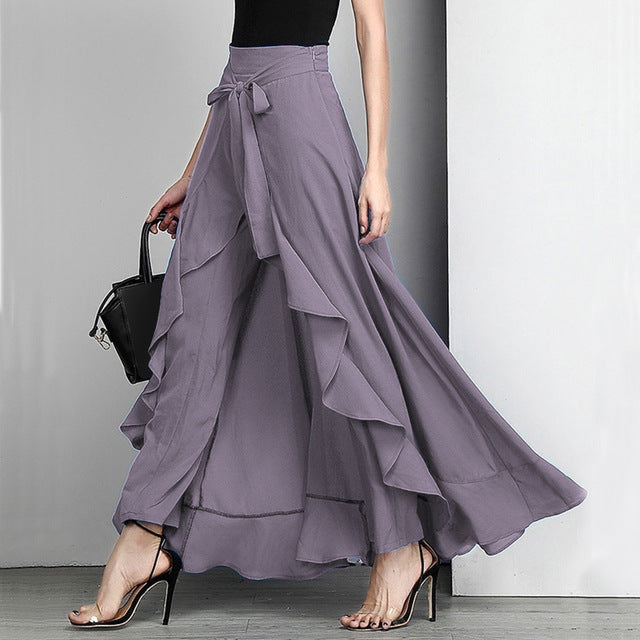 Women's Casual Ruffle Drawstring Pants