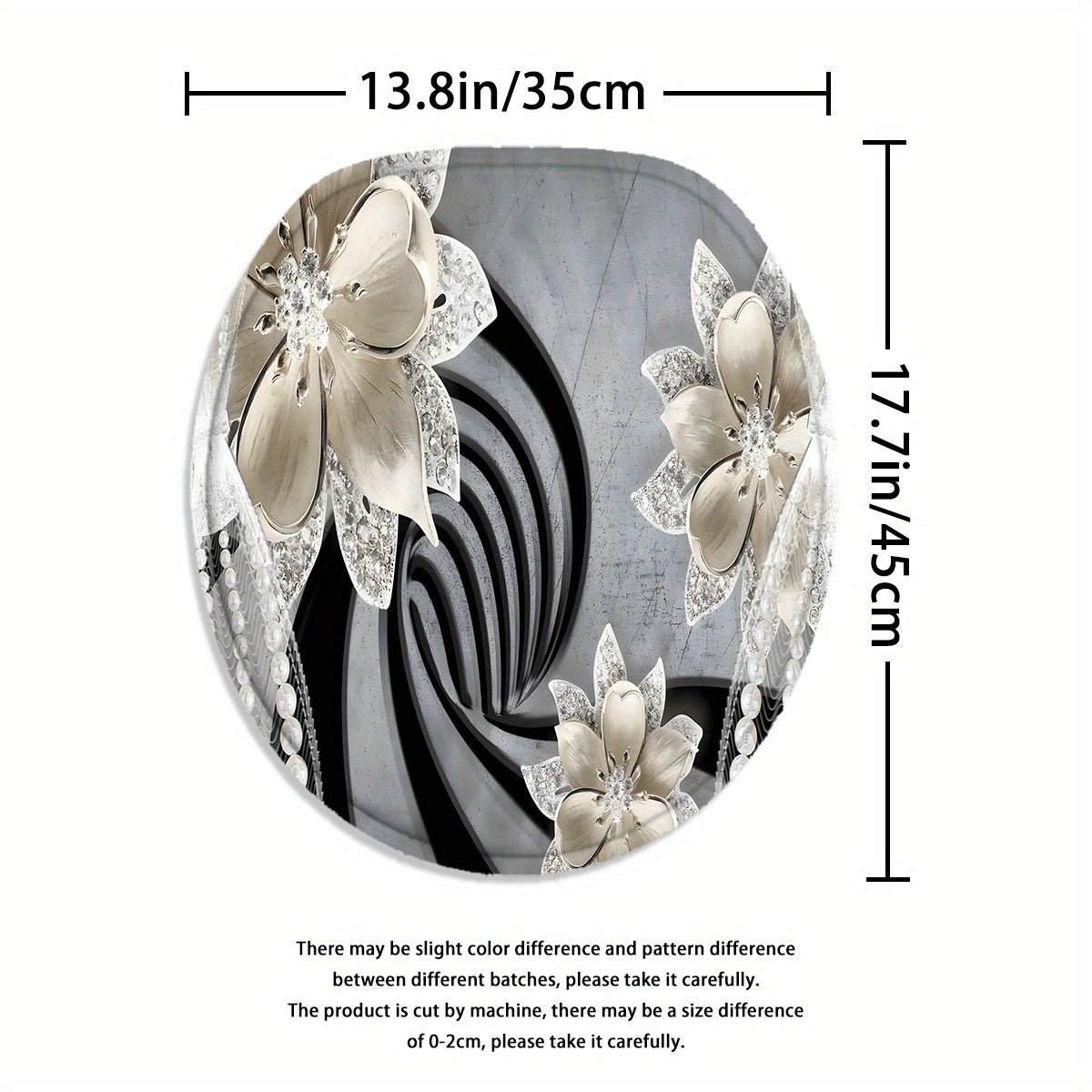 Set of 4 Diamond Flower Shower Curtains Bathroom Decor Set