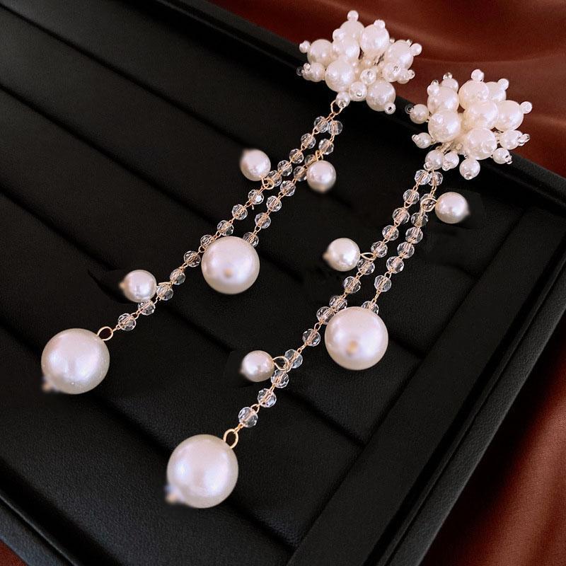 Vintage-Inspired Elegant Faux Pearl Tassel Earrings for Women