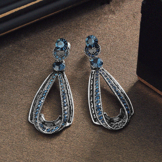 Vintage-Style Teardrop Earrings – Elegant Cubic Zirconia Jewelry for Women