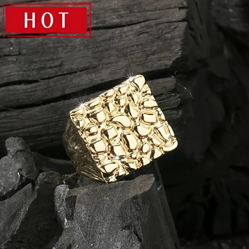 4-Piece Luxury Men’s Fashion Ring Set – Gold-Plated, Elegant & Statement-Making