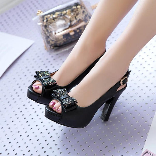 Elegant Bow High Heel Women's Shoes