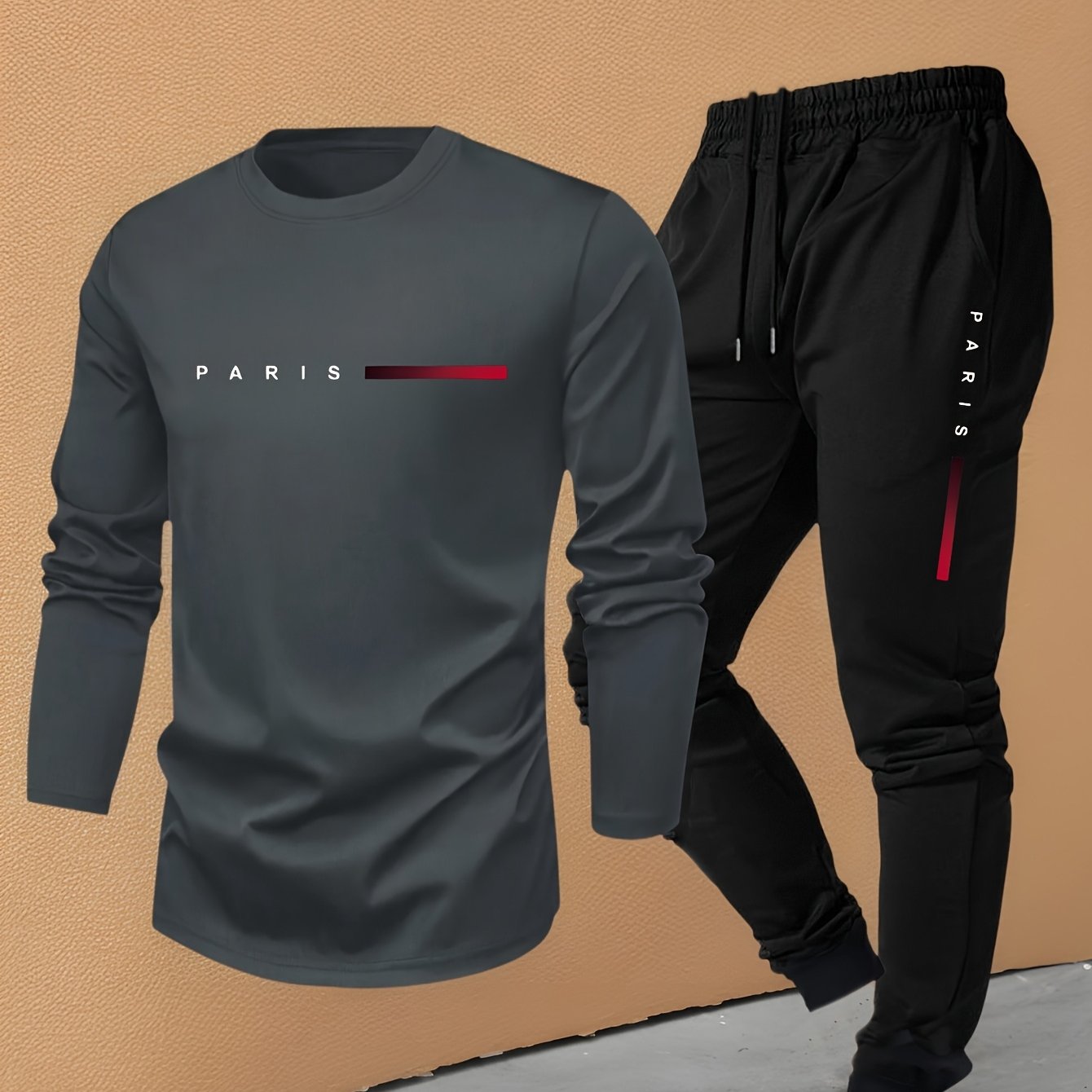 Men's Casual Fashionable Breathable Printed Loungewear Pants Set