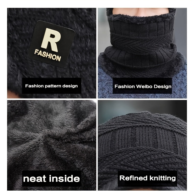 Men’s Winter Beanie Hat with Neck Warme
