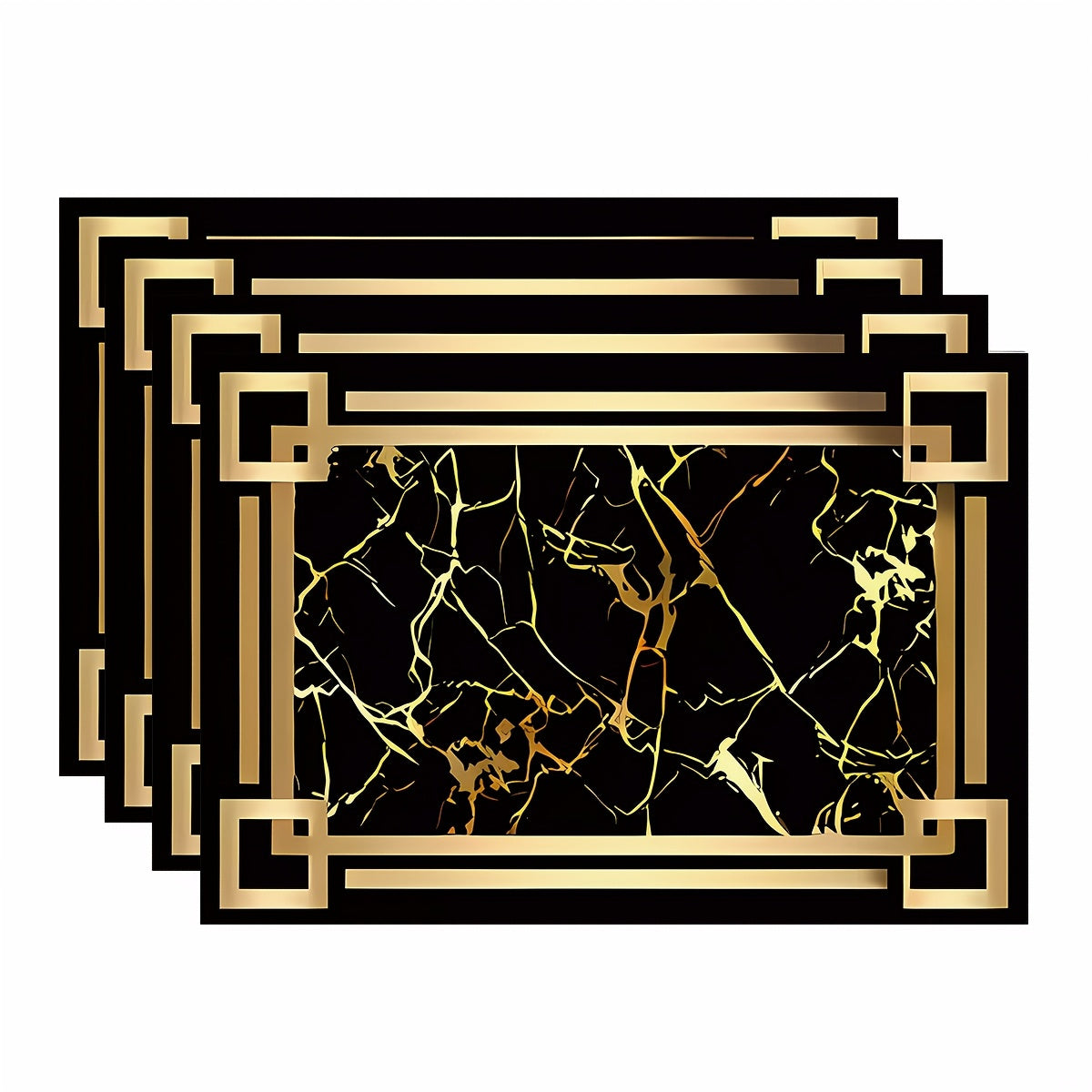 Luxury Gold Marble Table Placemats (Set of 4 or 6) – Non-Slip