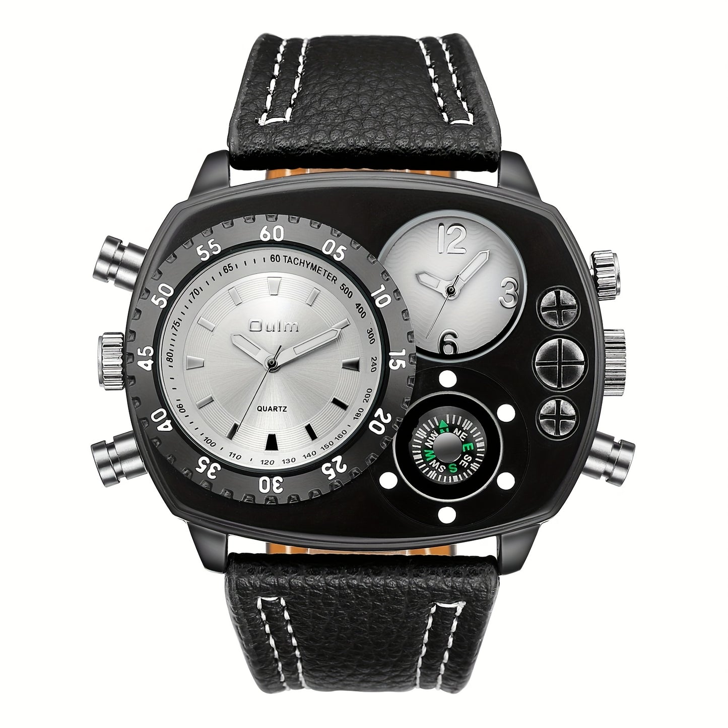 Men's Dual Time Zone Quartz Watch – Casual Sport Style