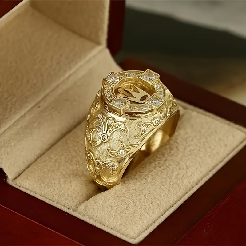 4-Piece Luxury Men’s Fashion Ring Set – Gold-Plated, Elegant & Statement-Making
