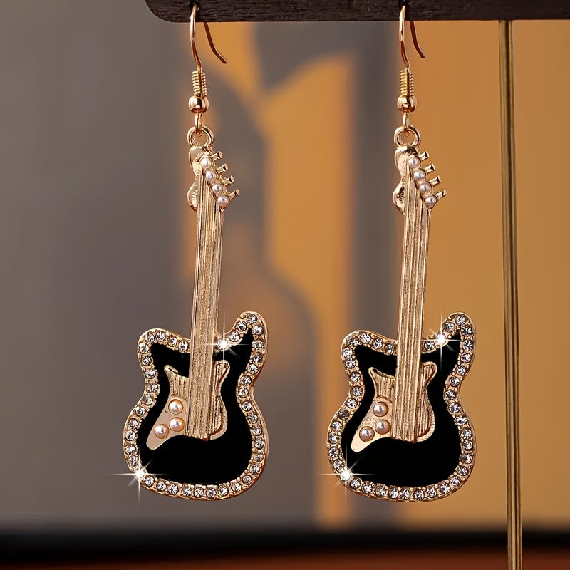 Elegant and Sexy Guitar-Style Pendant Earrings