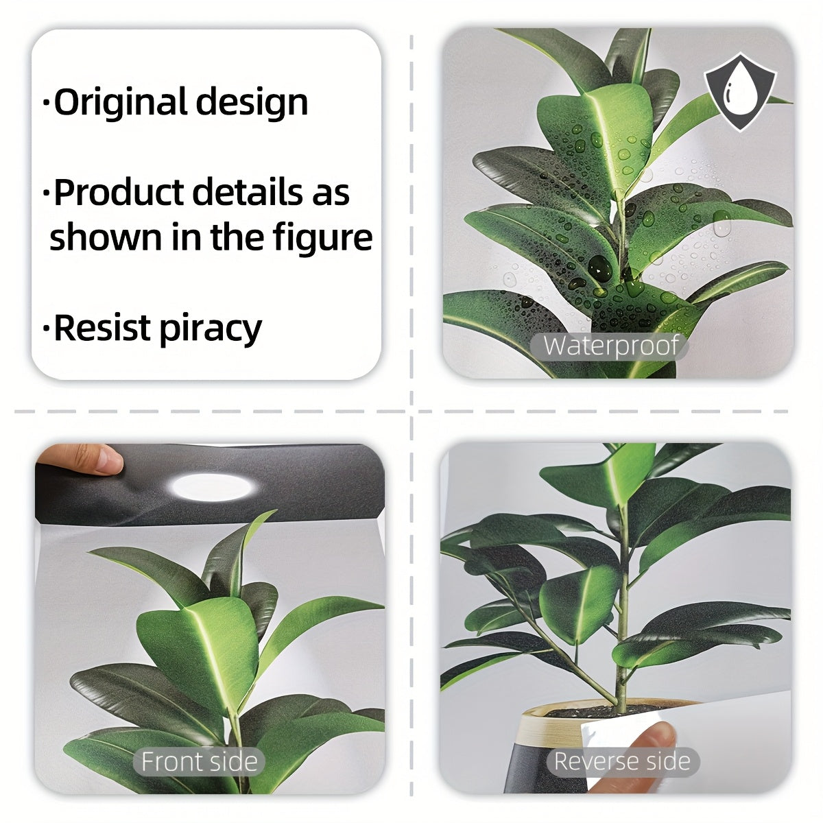 Set of Two Potted Creative Two-Piece Painting Wall Stickers