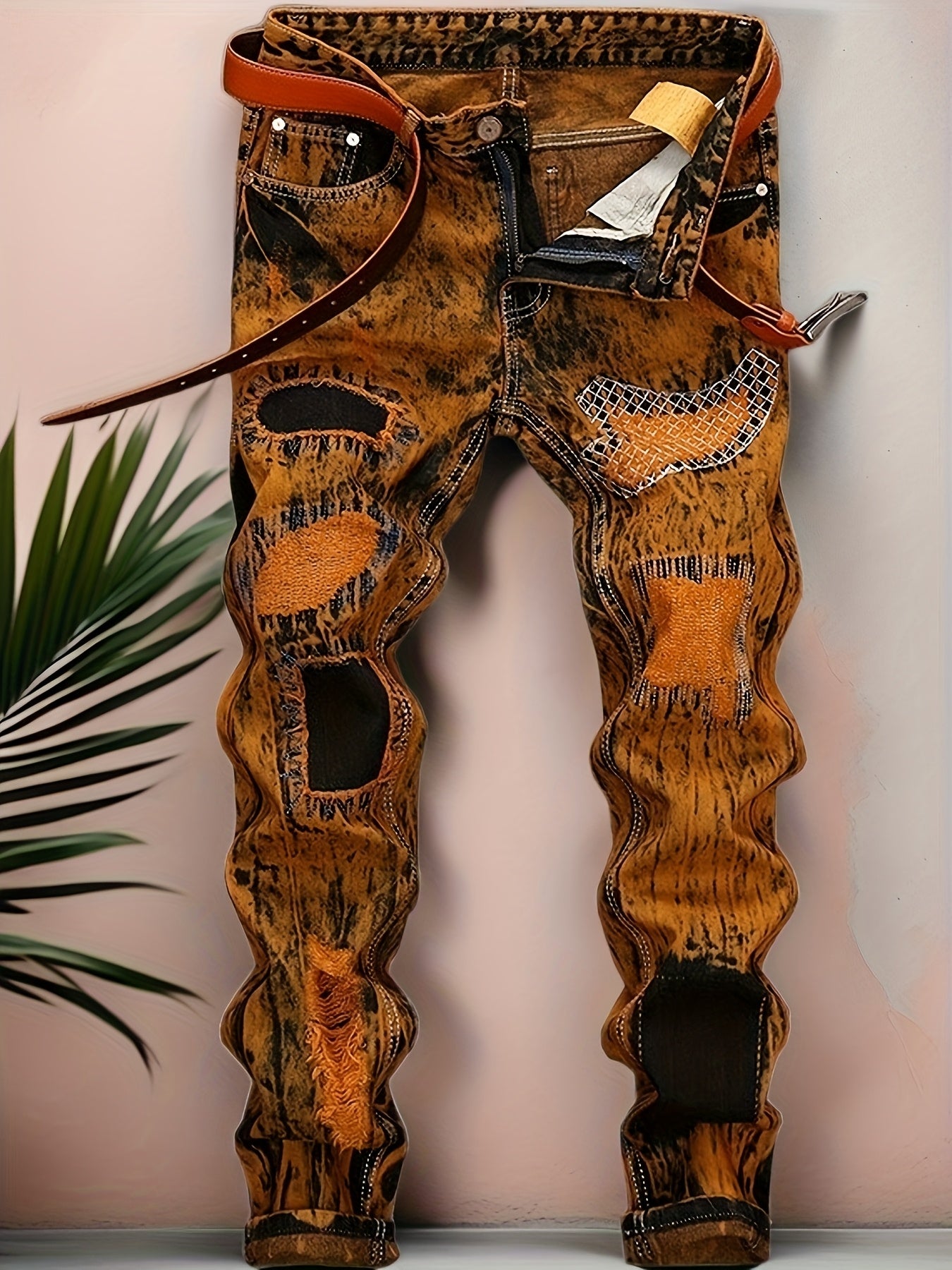 Men's Vintage Distressed Straight-Leg Jeans