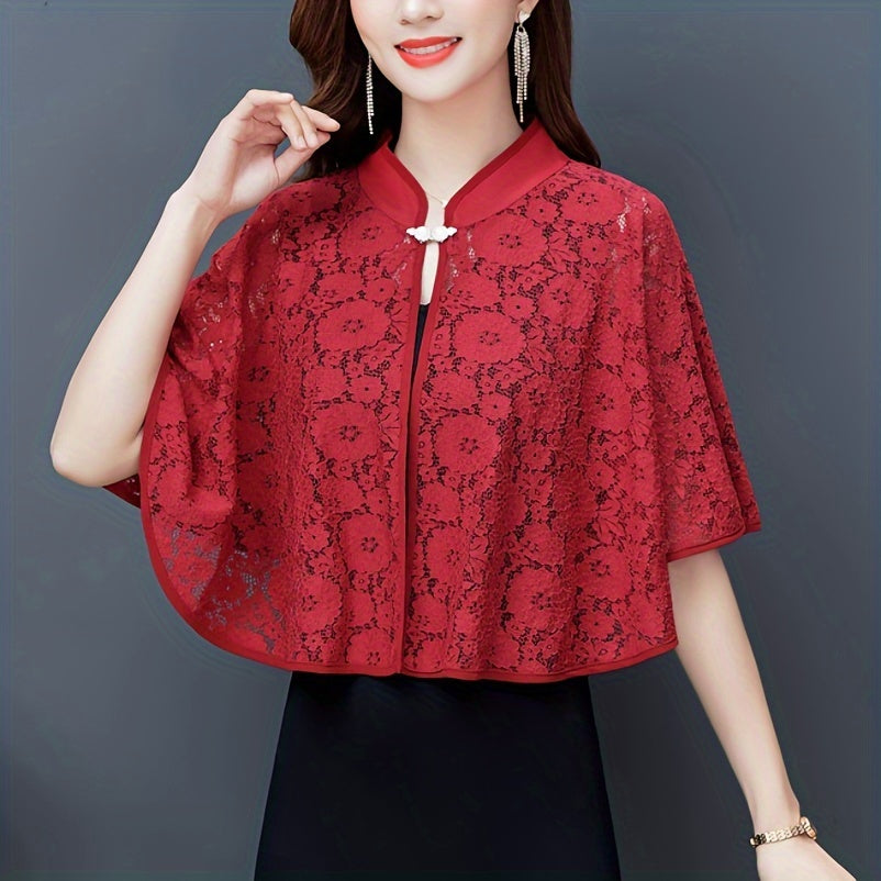 Breathable Elegant Floral Lace Shawl Wrap for Women