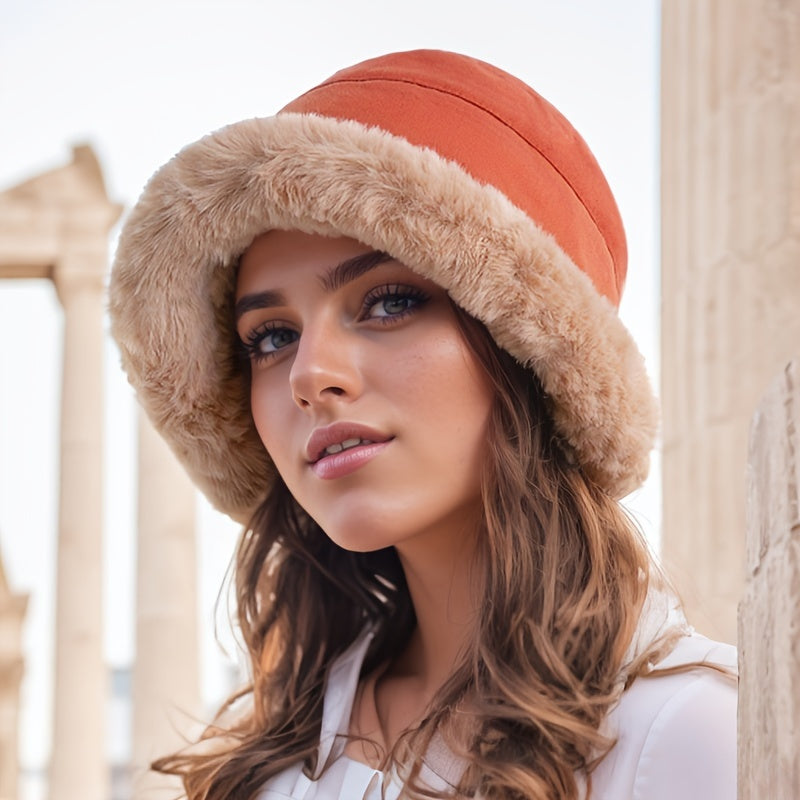 Winter Thermal Bucket Hat β Faux Fur Plush Ear Protection Warmer