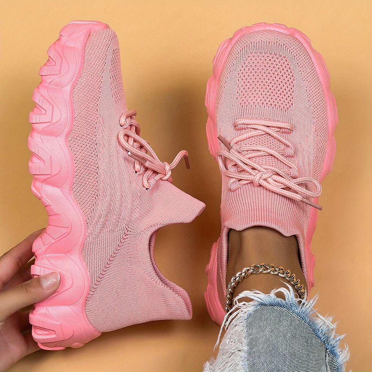 Women’s Casual Sports Sneakers – Striped Low-Top Slip-On Shoes