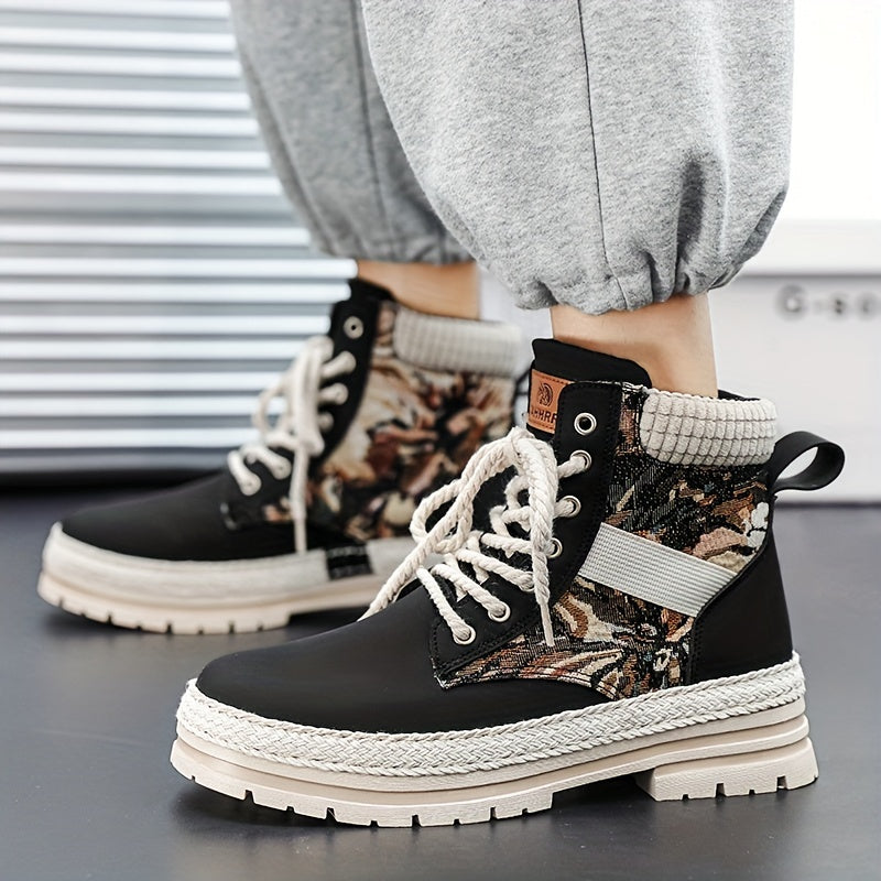 Men's All-Season Heavy-Duty Casual High-Top Boots: