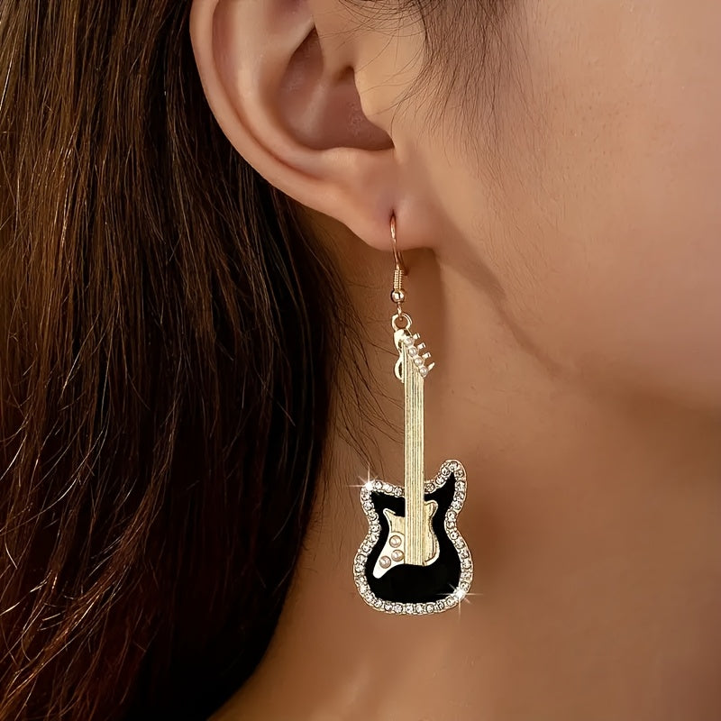 Elegant and Sexy Guitar-Style Pendant Earrings