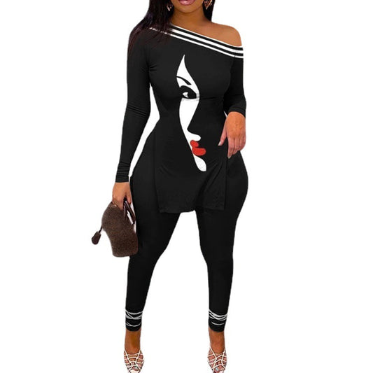 Women's Urban Style 3D Character Print Long Sleeve 2 pc Set