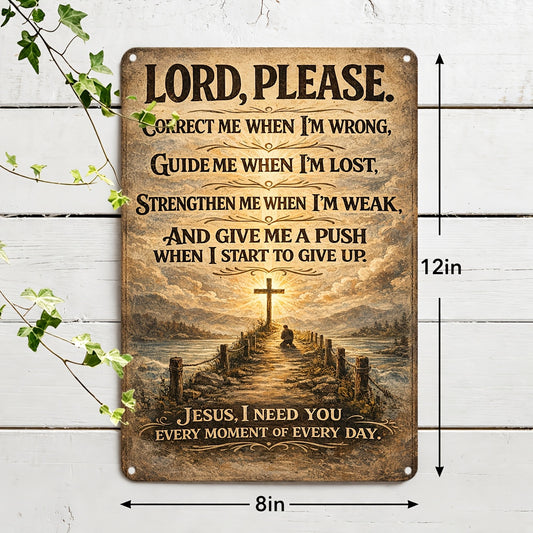 2D Flat - 1pc Vintage Religious Themed Metal Decorative Signs & Plaques