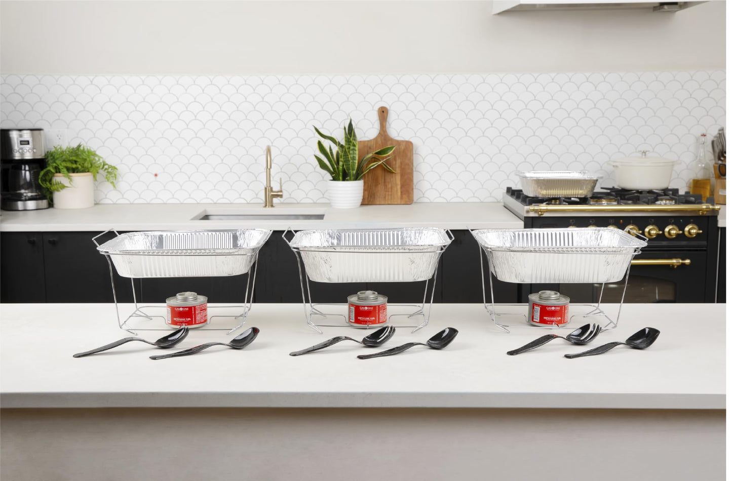 Alpha Living 6‑Pack Disposable Chafing Dish Buffet Set: