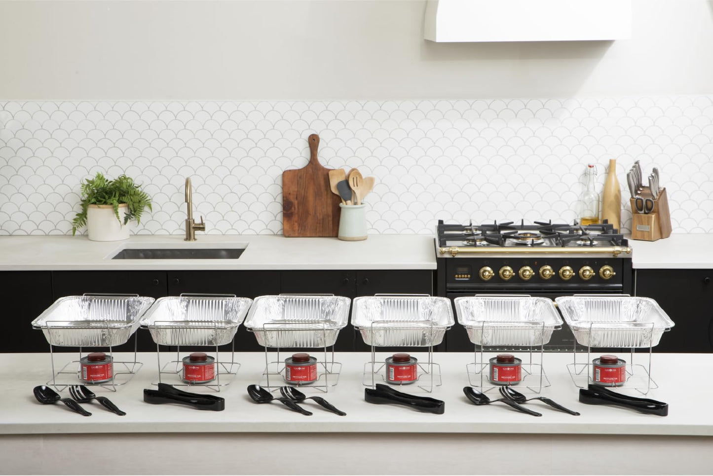 Alpha Living 6‑Pack Disposable Chafing Dish Buffet Set: