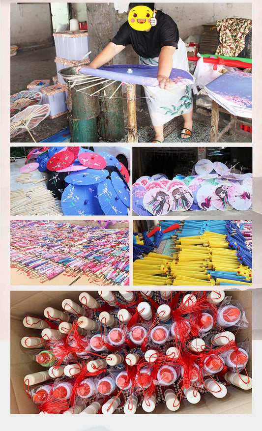 Parasol Asian Japanese Chinese Oil Paper Umbrella Decorative Wooden Handle Classical Colorful Painting Dancing Props for Wedding Fancy Dress Cosplay Photography Dancing