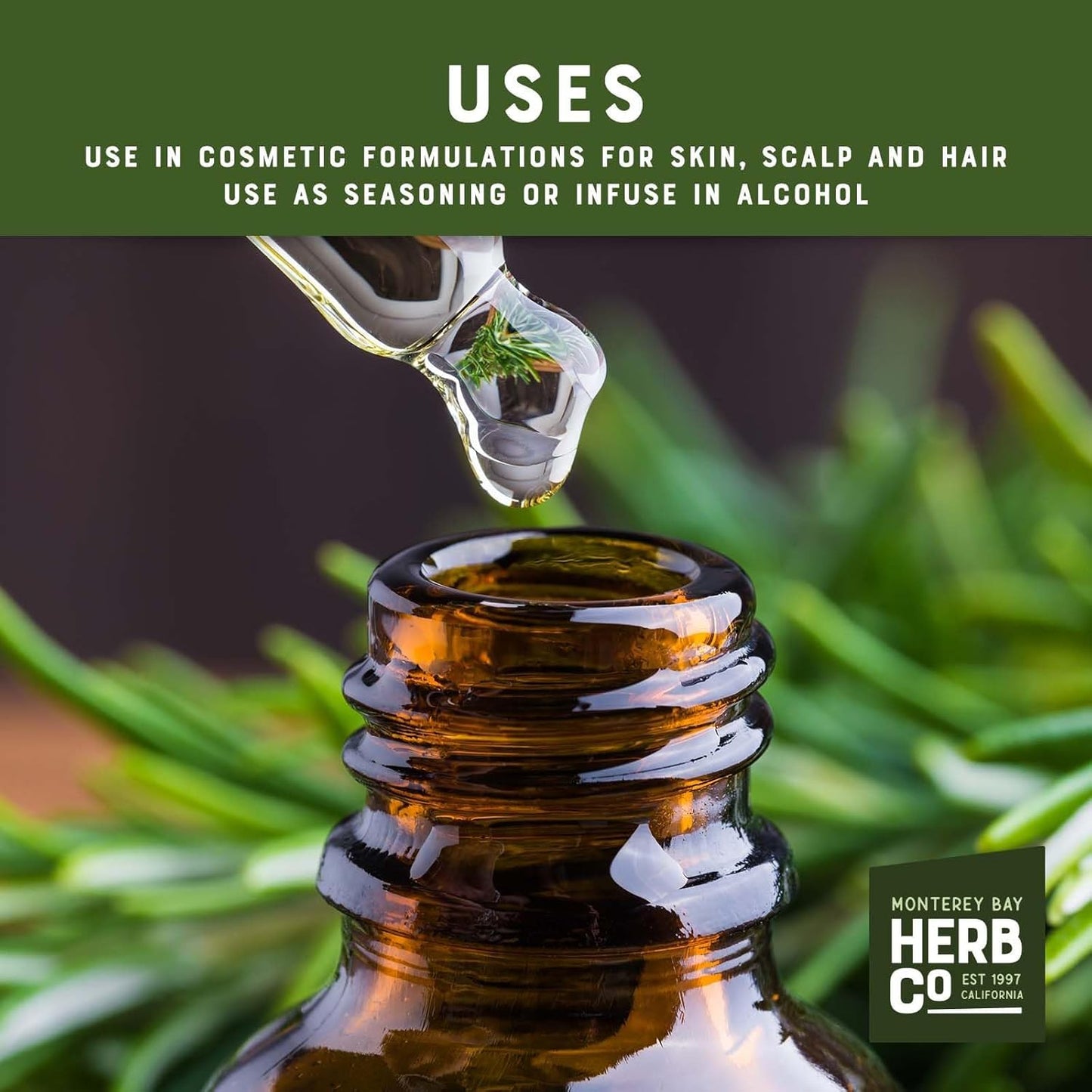 Monterey Bay Herb Co. USDA Organic Mediterranean Rosemary Leaves - Boosts Flavor in Cooking - Used in Natural Remedies (1lb Bag)