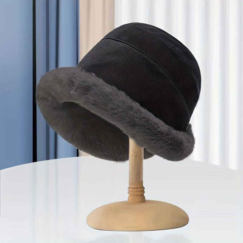Winter Thermal Bucket Hat β Faux Fur Plush Ear Protection Warmer