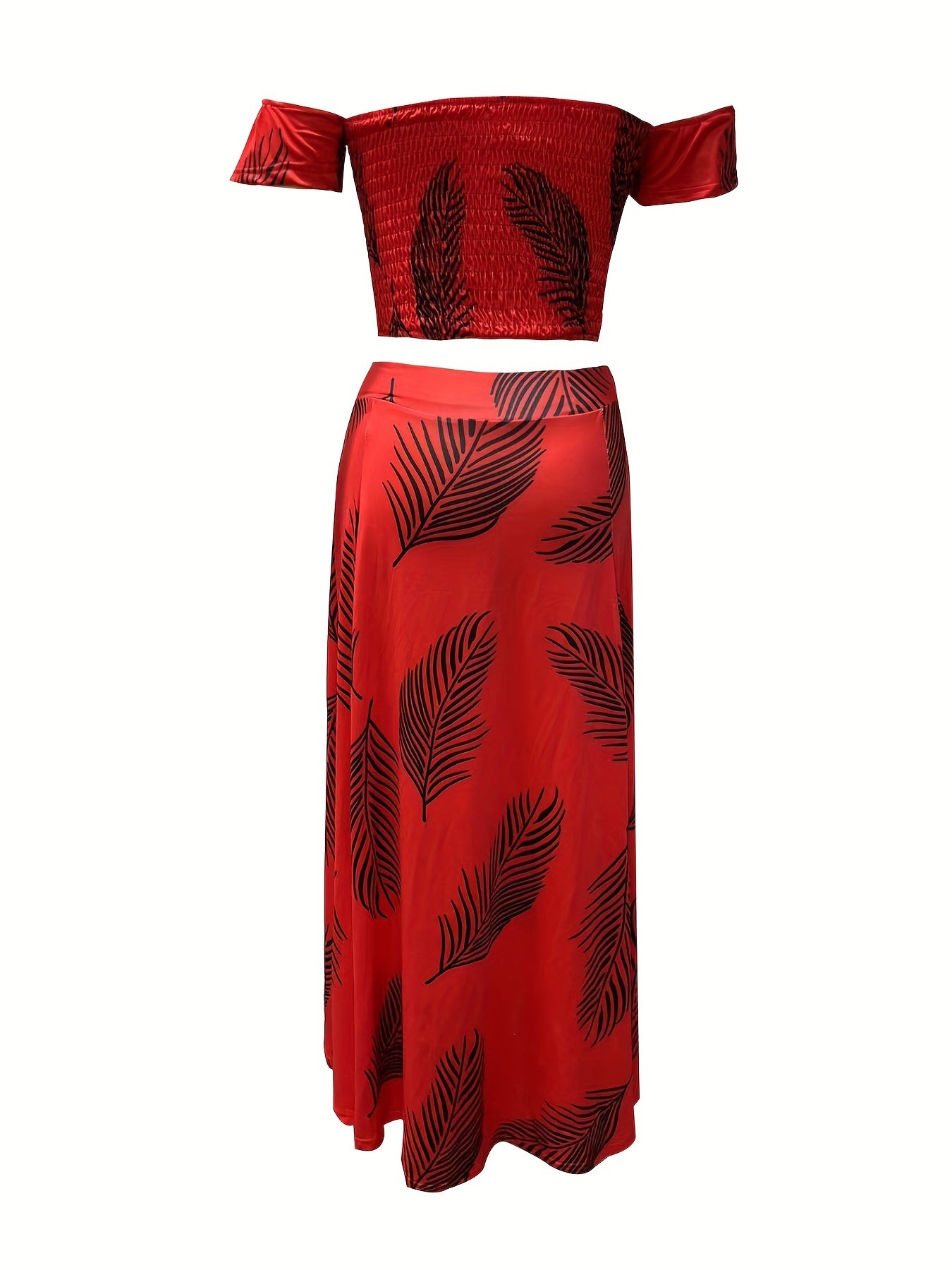 Boho Plants Print Vacation 2-Piece Set
