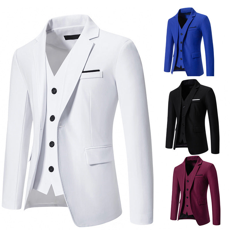 Men's Color Matching Small Suit – Slim Fit Casual Jacket