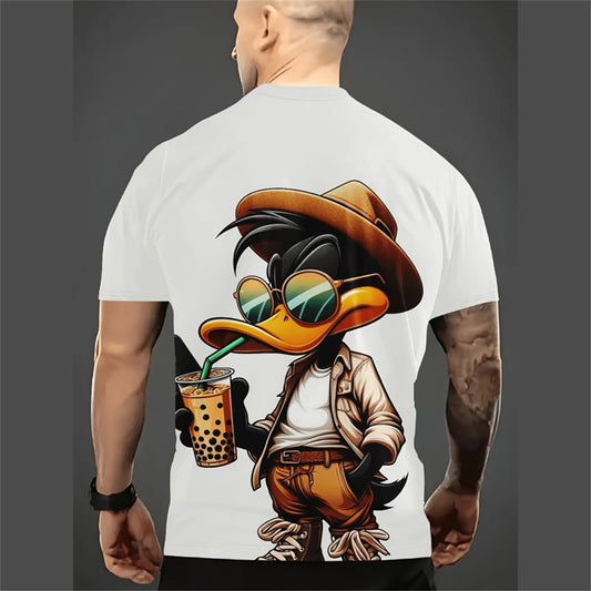 Men's Casual Loose Cartoon 3d Printed Short Sleeve