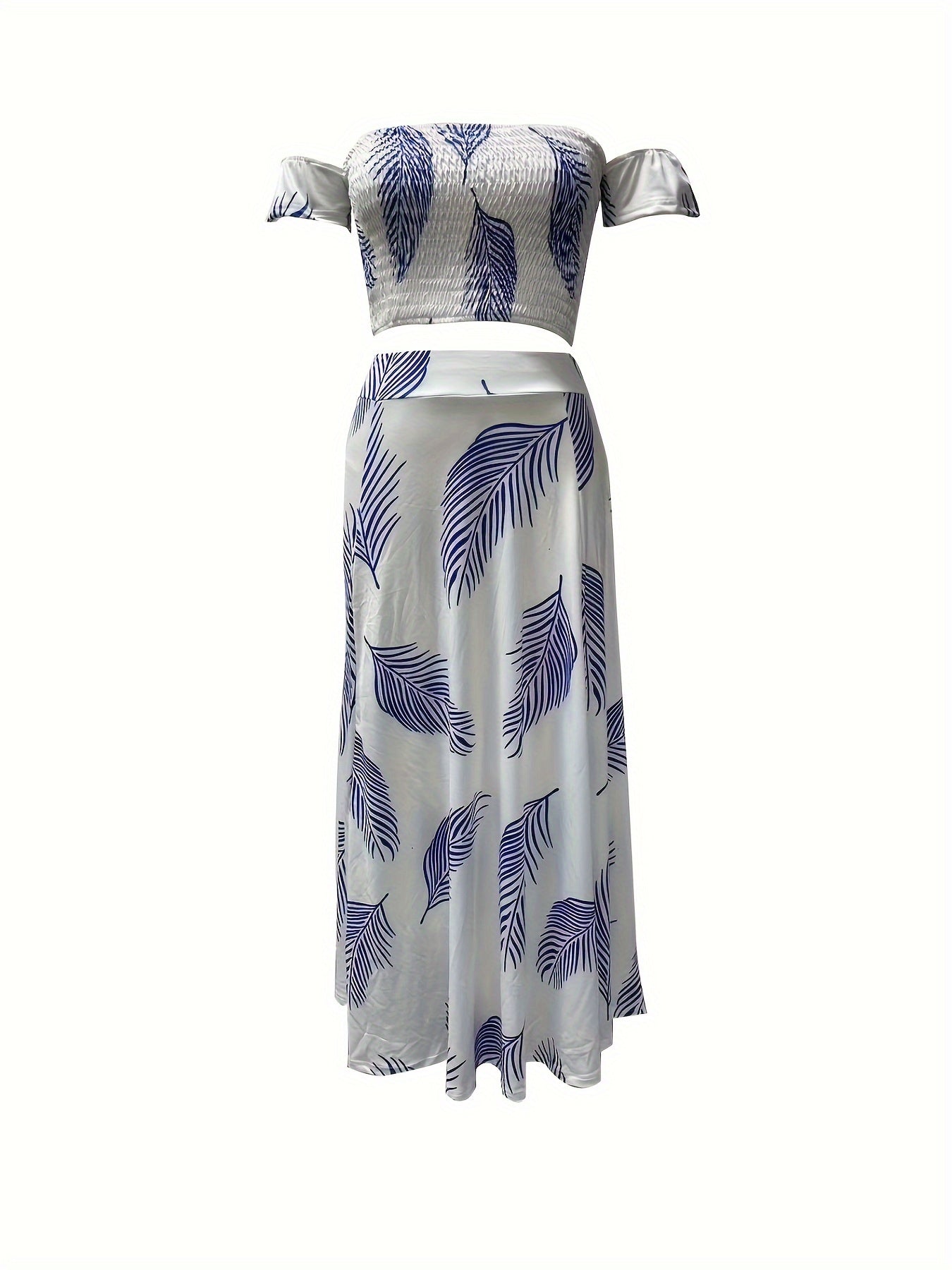 Boho Plants Print Vacation 2-Piece Set