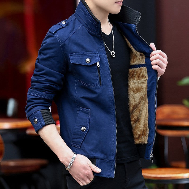 Stay Stylish & Warm: Korean-Inspired Fleece-Lined Flight Jacket