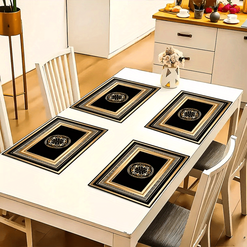 Luxury Gold Marble Table Placemats (Set of 4 or 6) – Non-Slip