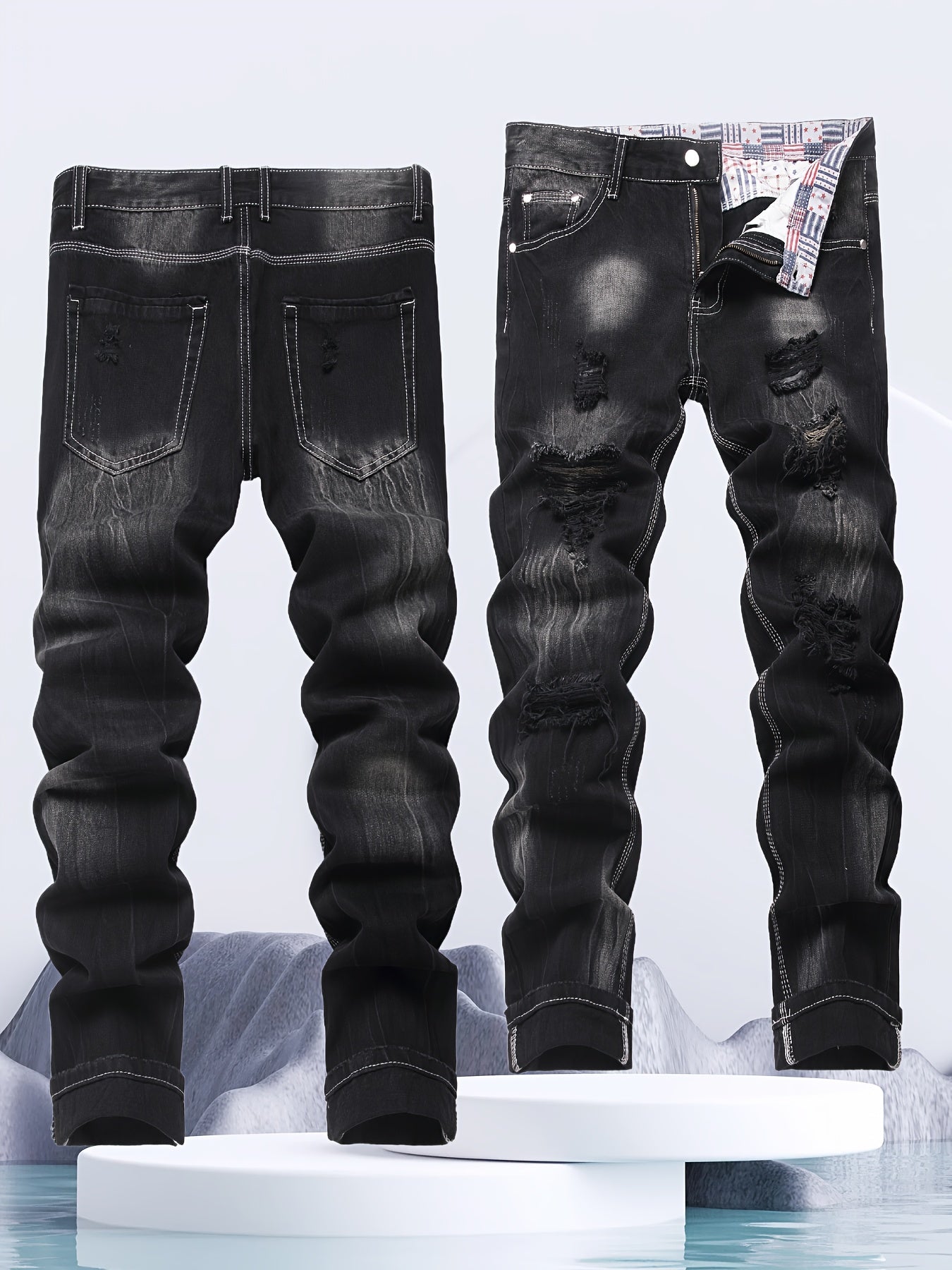 Men's Slim Stretch Ripped Jeans