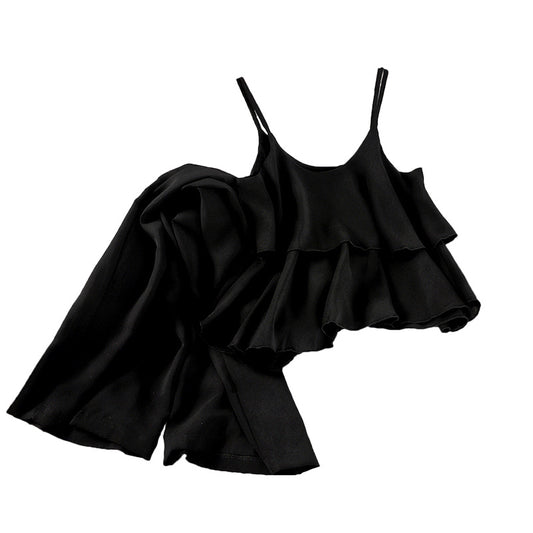 Women's Two-Piece Set – Nine-Point Wide-Leg Pants + Top