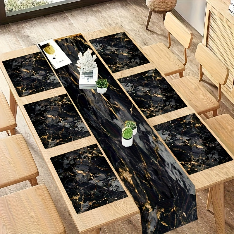Luxury Gold Marble Table Placemats (Set of 4 or 6) – Non-Slip