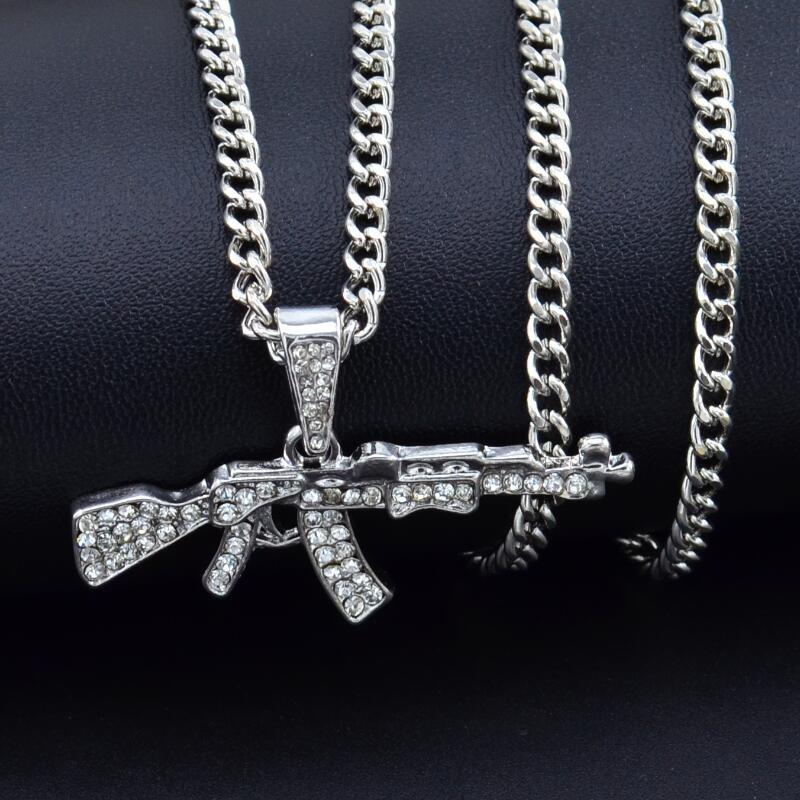 Cool Gothic Gun-Shaped Pendant Necklace for Men
