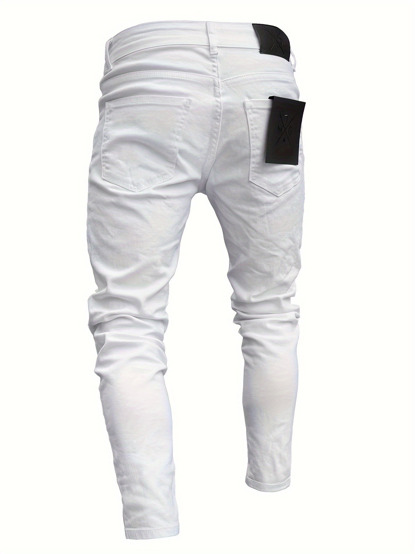 Stretch Skinny Ripped Jeans – Men’s Casual Slim Fit Pants
