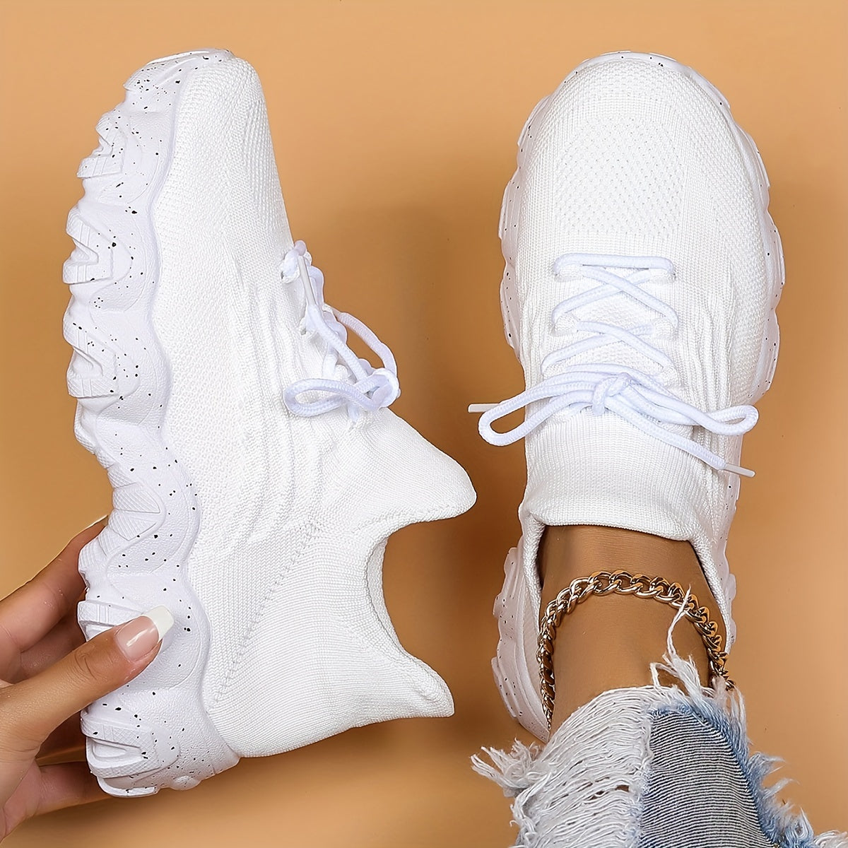 Women’s Casual Sports Sneakers – Striped Low-Top Slip-On Shoes