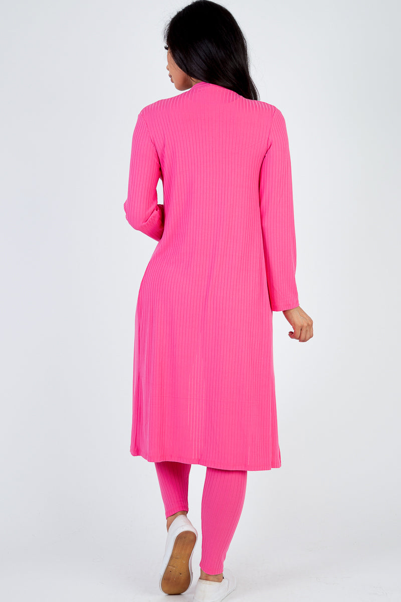 Ribbed Long Cardigan & Leggings Set – CAPELLA