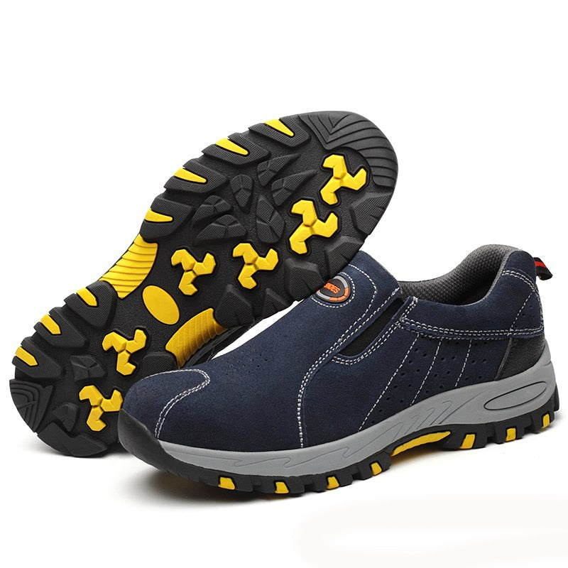 Steel Toe Safety Work Shoes – Men’s 2018 Fashion Summer Breathable Slip-On Casual