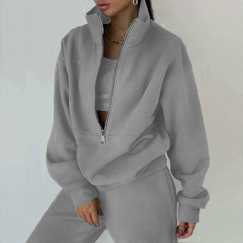 Women's Two-Piece Sweater Fleece Sports Street Activewear Set